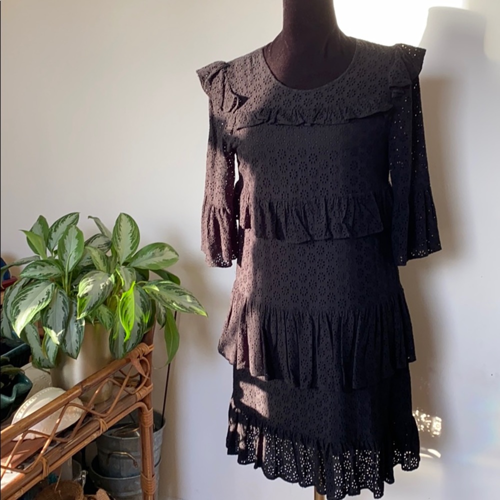 COPY - Madewell dress black tiered eyelet